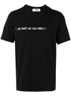 Msgm Slogan T-shirt, Men's, Size: Medium, Black, Cotton