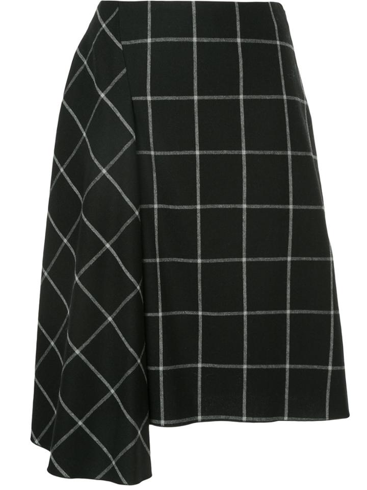 Astraet Draped Grid Skirt - Black