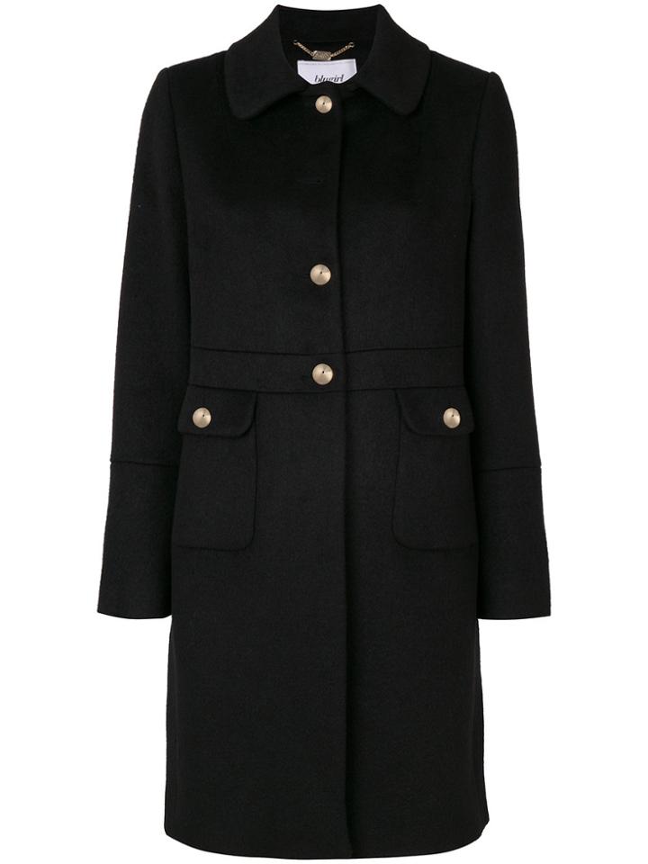 Blugirl Large Buttoned Coat - Black