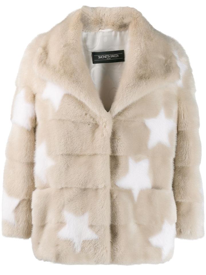 Simonetta Ravizza Star Pattern Textured Jacket - Neutrals
