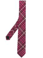 Burberry Slim Cut Check Tie - Purple