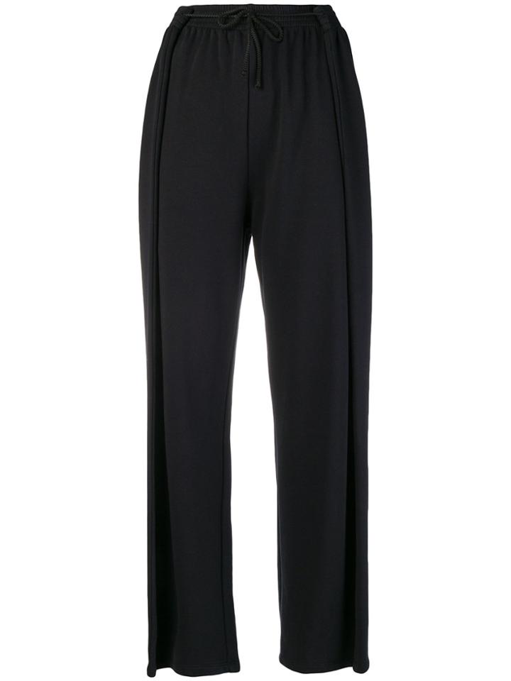 Mm6 Maison Margiela Pleat-detail Track Pants - Black