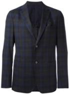 Z Zegna Checked Blazer, Men's, Size: 54, Grey, Wool/spandex/elastane/cotton/cupro