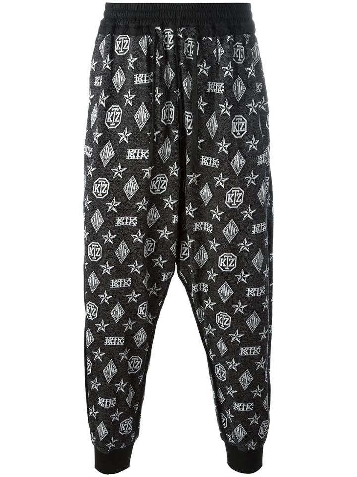 Ktz Monogram Harem Trousers - Black