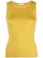 Oscar De La Renta Fine Knit Top - Yellow