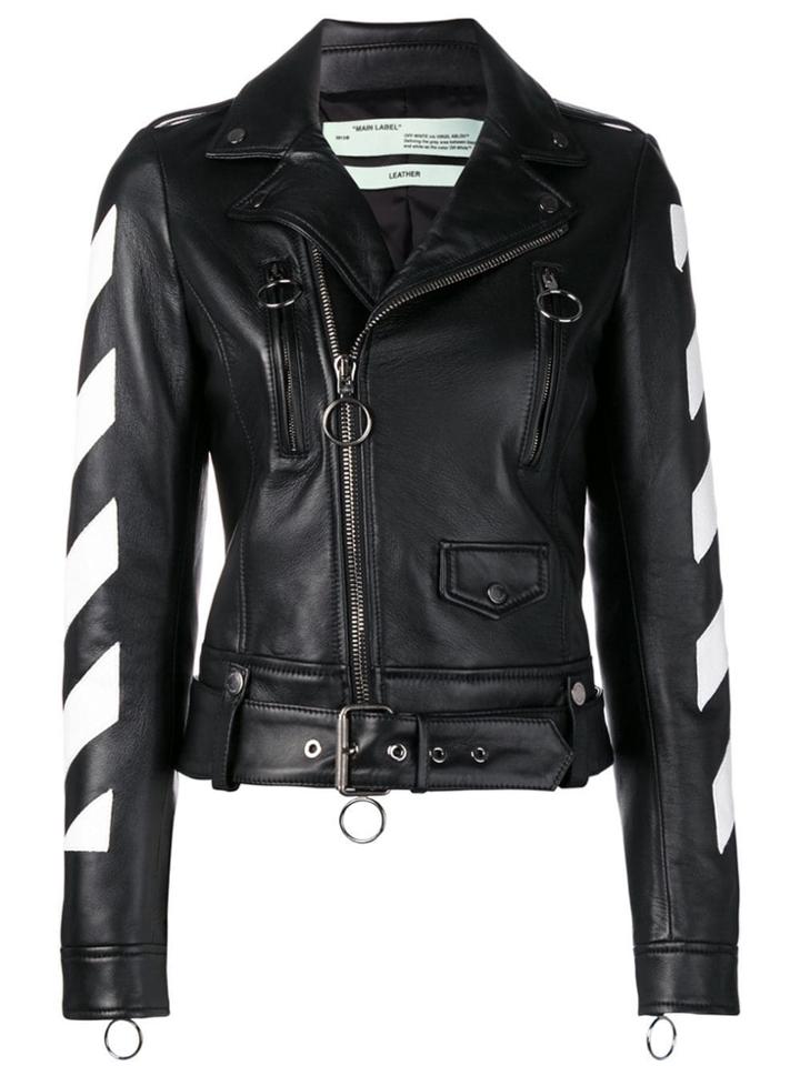 Off-white Diagonal Striped Jacket - Black