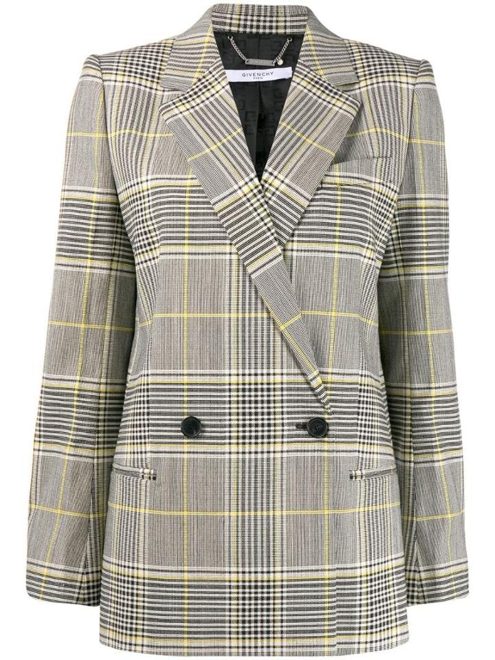 Givenchy Double-breasted Check Blazer - Black