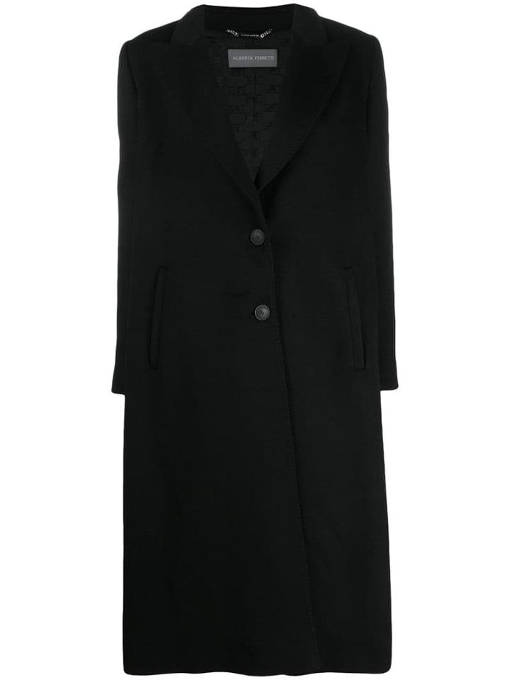 Alberta Ferretti Boxy Single-breasted Coat - Black