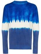 The Elder Statesman Tie-dye Cashmere Sweater - Blue