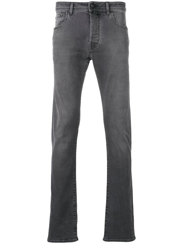 Jacob Cohen Straight-leg Jeans With Pocket Squre - Grey