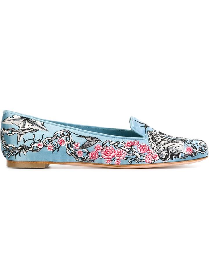Alexander Mcqueen Embroidered Ballerinas