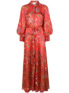 Alexis Floral Tie Waist Shirt Dress - Red