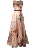Antonio Marras Floral Print Gown, Women's, Size: 42, Pink, Silk/polyester