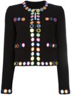 Moschino Mirror Embroidered Jacket, Women's, Size: 44, Black, Polyester/triacetate/rayon