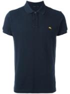 Etro Logo Embroidery Polo Shirt, Men's, Size: Large, Blue, Cotton