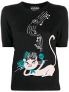 Boutique Moschino Cat-intarsia Jumper - Black