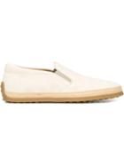 Tod S Braided Trim Slip-on Sneakers, Men's, Size: 9, White, Leather/rubber