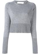 Giada Benincasa Cropped Pullover, Women's, Size: Medium, Grey, Polyamide/polyester/viscose/wool