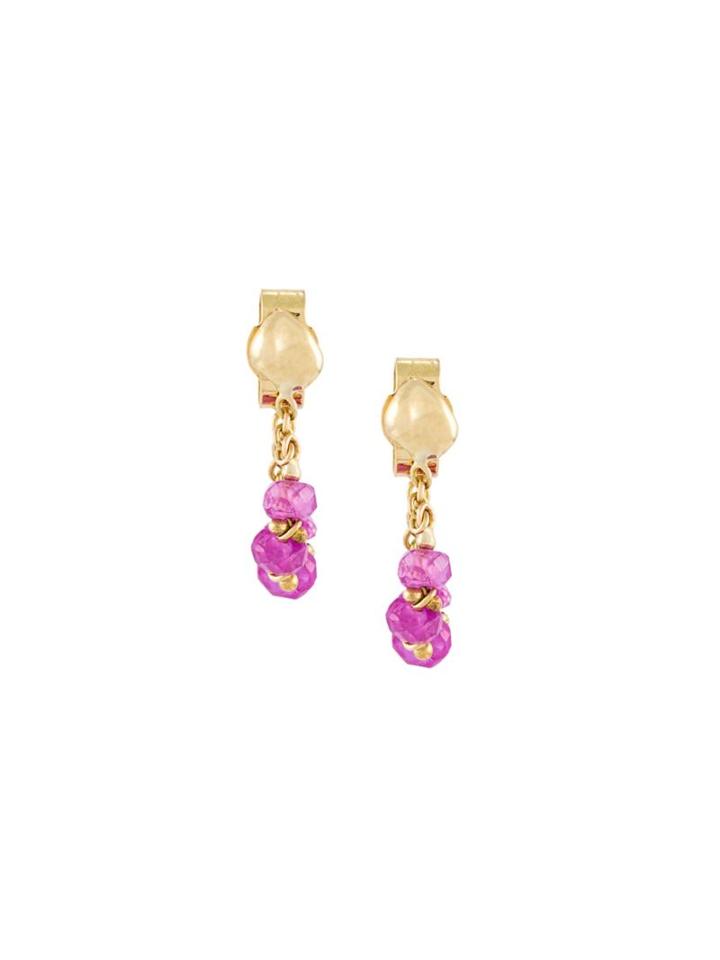 Natasha Collis Loop Chain Earrings, Women's, Pink/purple