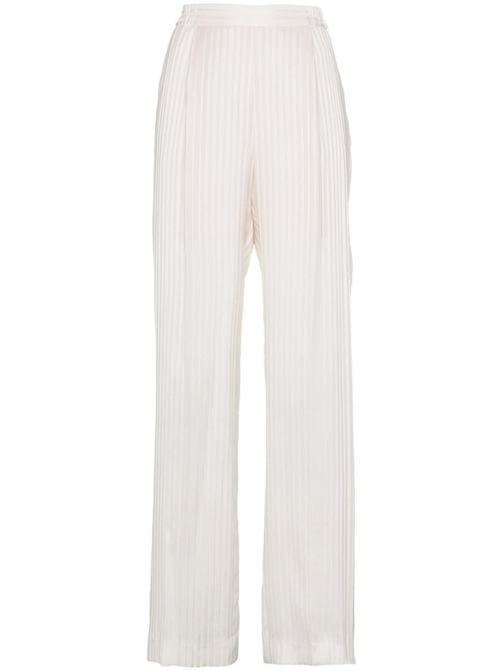 Stella Mccartney Silk High Waisted Trousers - White