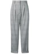 Mm6 Maison Margiela Cropped Plaid Trousers - Grey