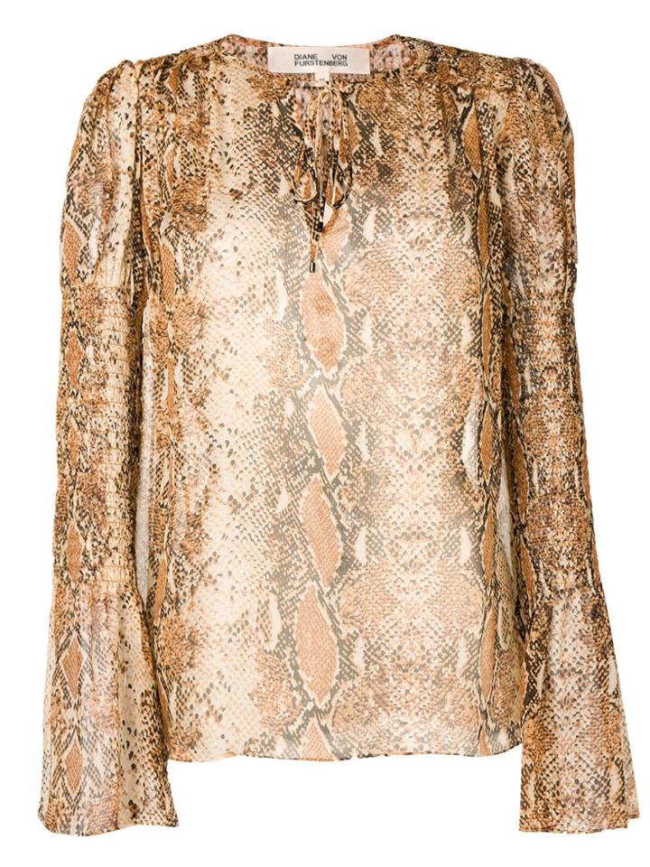 Dvf Diane Von Furstenberg Snakeskin Print Blouse - Brown