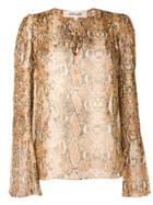 Dvf Diane Von Furstenberg Snakeskin Print Blouse - Brown