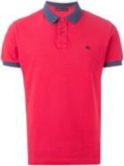 Etro Contrast Collar Polo Shirt, Men's, Size: Xl, Red, Cotton