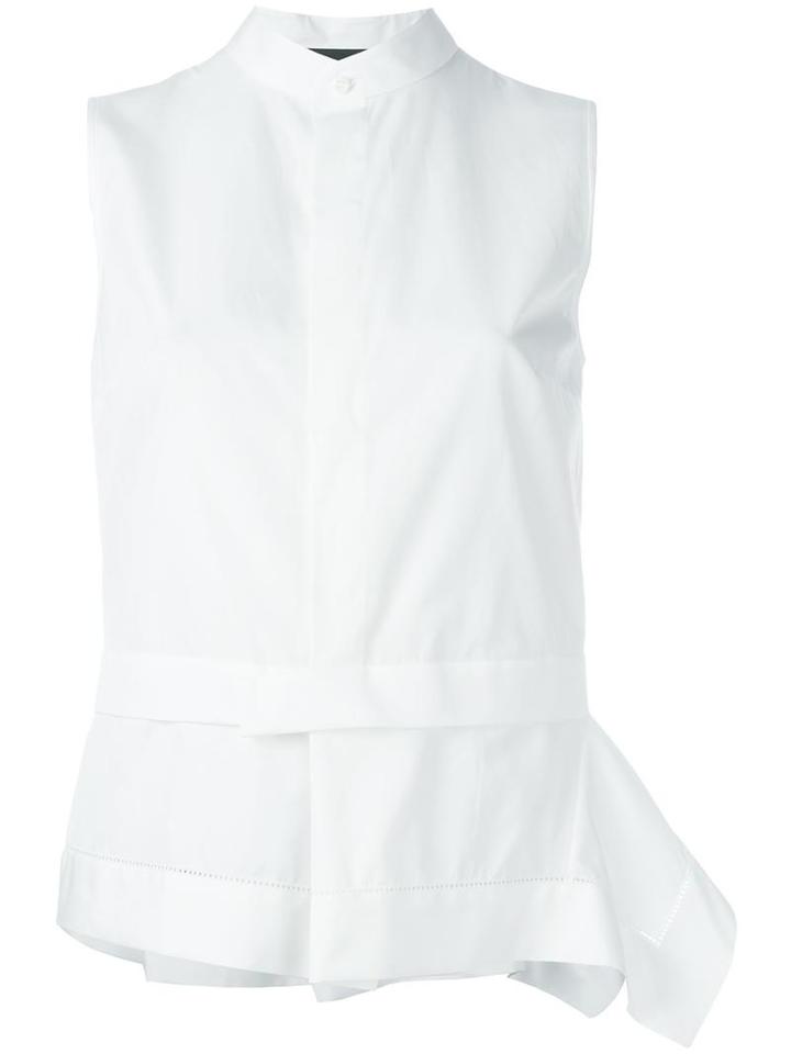 Dsquared2 Layered Sleeveless Shirt Blouse, Women's, Size: 40, White, Cotton