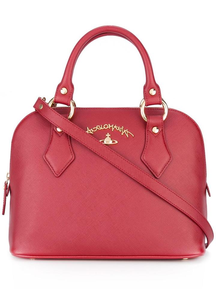 Vivienne Westwood Anglomania Logo Plaque Tote, Women's, Red, Leather