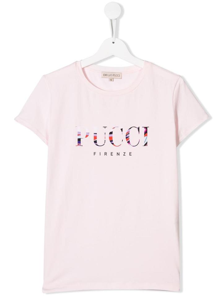 Emilio Pucci Junior Teen Logo Print T-shirt - Pink