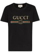 Gucci Fake Logo Print T-shirt - Black