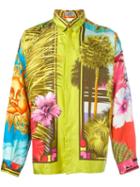 Versace Vintage Tropical Print Shirt, Adult Unisex, Size: 52