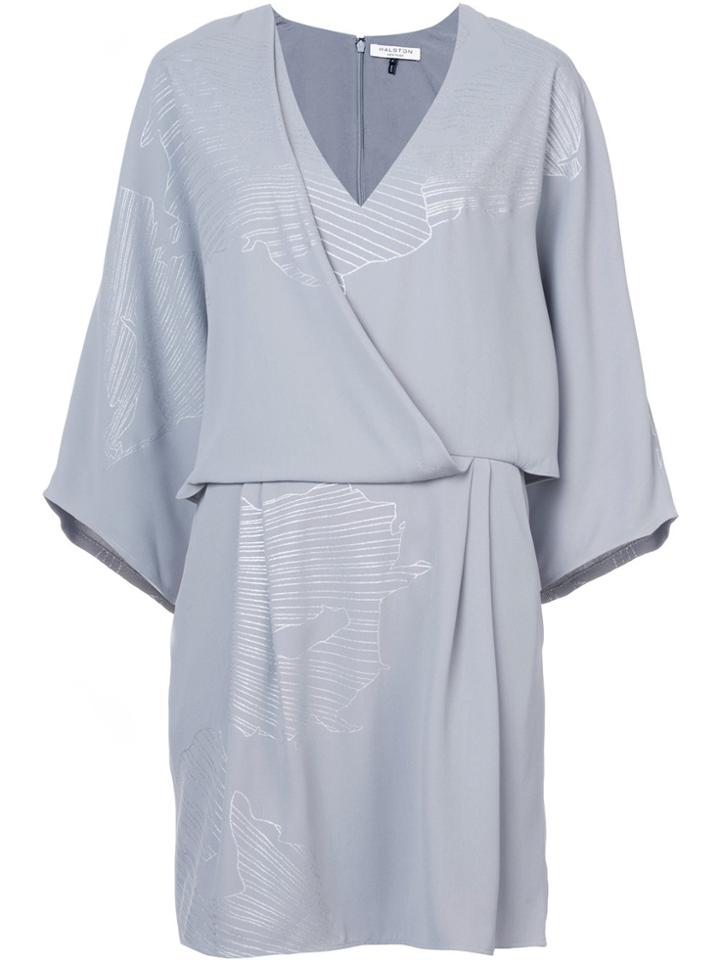 Halston Heritage Printed Detail Dress - Grey