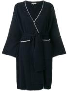 N.peal Crochet Waterfall Cardi-coat - Blue