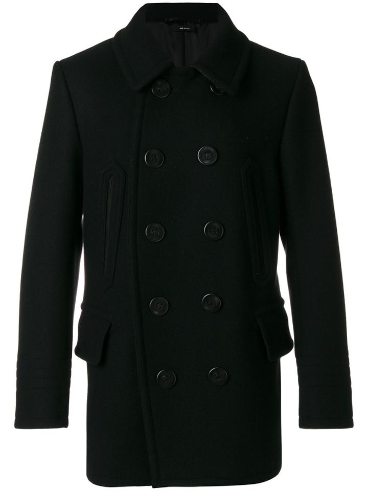 Tom Ford Double Breasted Coat - Black