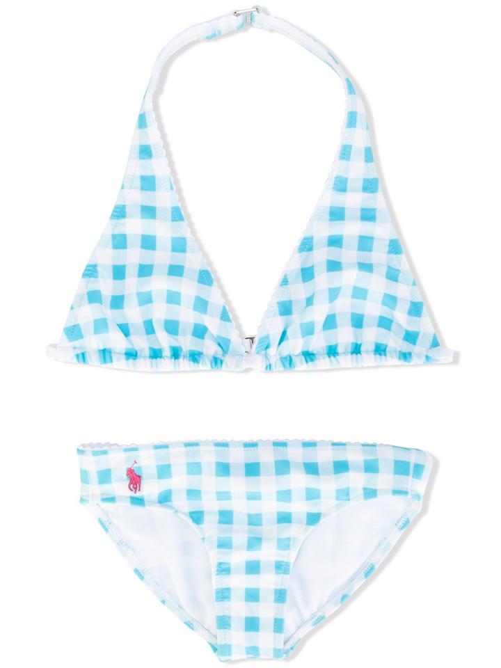 Ralph Lauren Kids - Gingham Check Bikini - Kids - Nylon/polyester - 12 Yrs, Blue