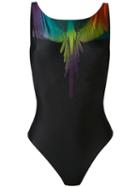 Marcelo Burlon County Of Milan - Eva Swimsuit - Women - Polyamide/polyester/spandex/elastane - S, Black, Polyamide/polyester/spandex/elastane