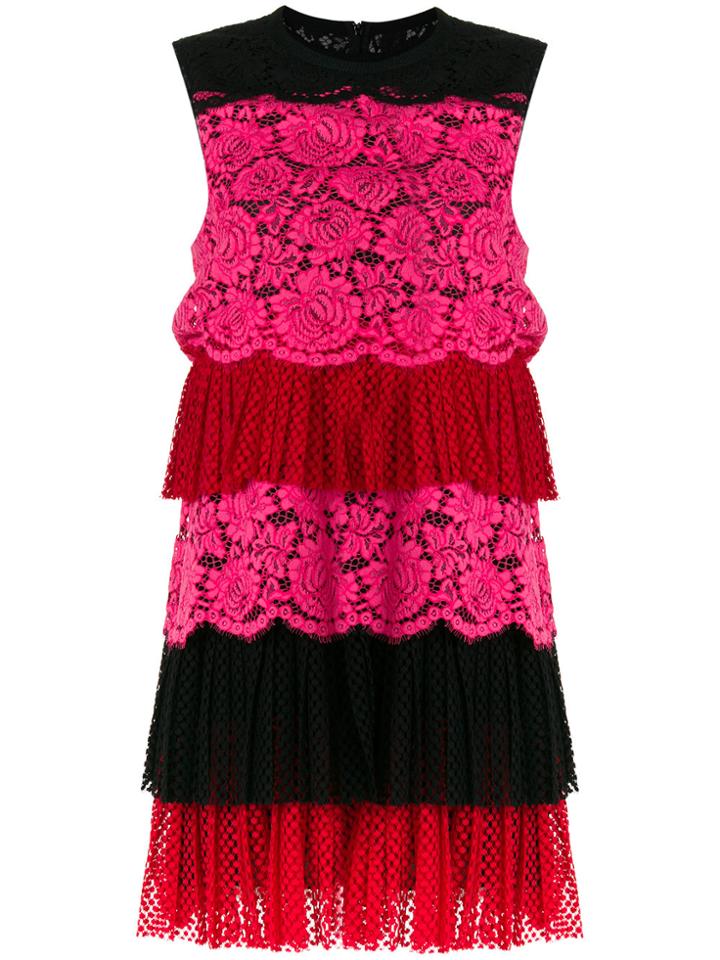 Philosophy Di Lorenzo Serafini Lace Panelled Tier Dress - Pink &