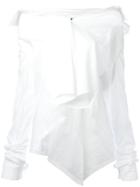 Unravel Project Off-shoulders Asymmetric Blouse - White
