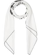 Burberry Horseferry Print Silk Large Square Scarf - White