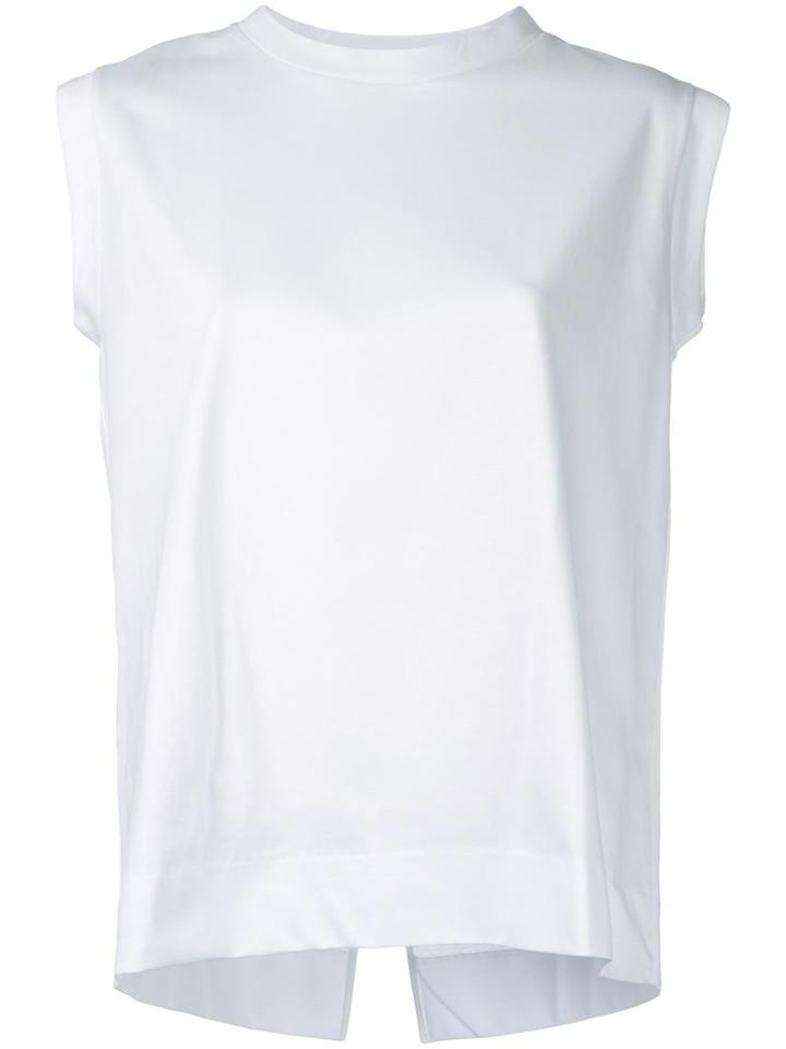 Strasburgo Angular Cut Tank Top, Women's, Size: 38, White, Cotton