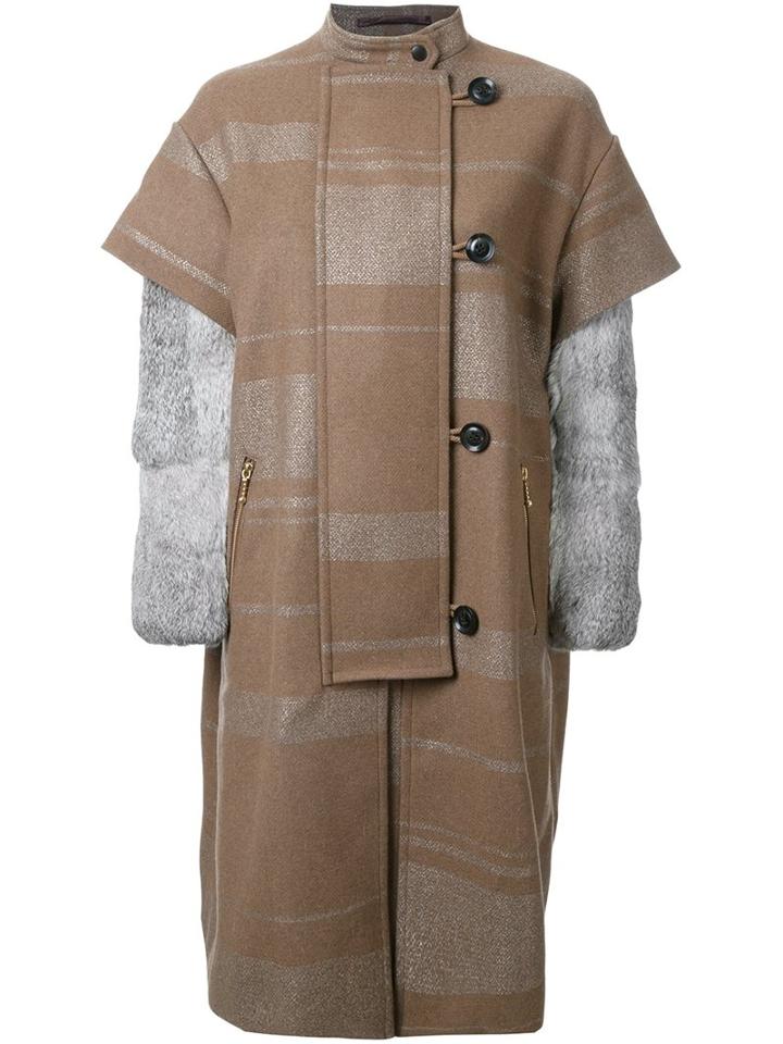 Kolor Single Breasted Coat, Women's, Size: 2, Brown, Nylon/polyester/rayon/wool