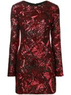 P.a.r.o.s.h. Sequin Pattern Dress - Red