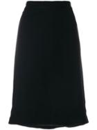 Jil Sander Pre-owned Scallop Stitch Detail Skirt - Black
