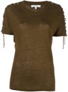 Iro Lace-up Sleeves T-shirt, Women's, Size: Medium, Green, Linen/flax