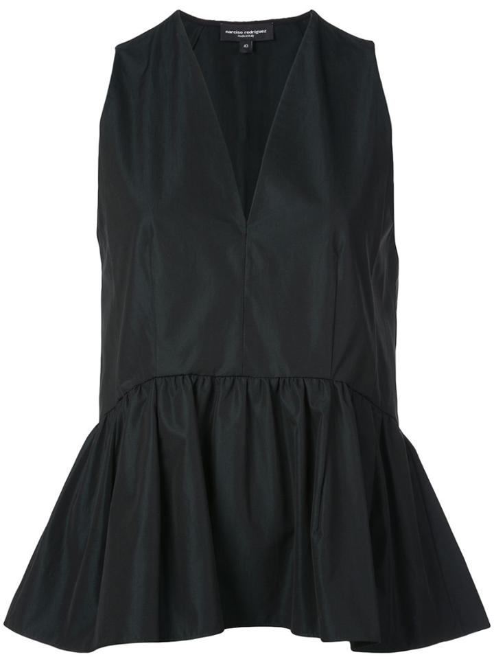 Narciso Rodriguez V-neck Peplum Top - Black