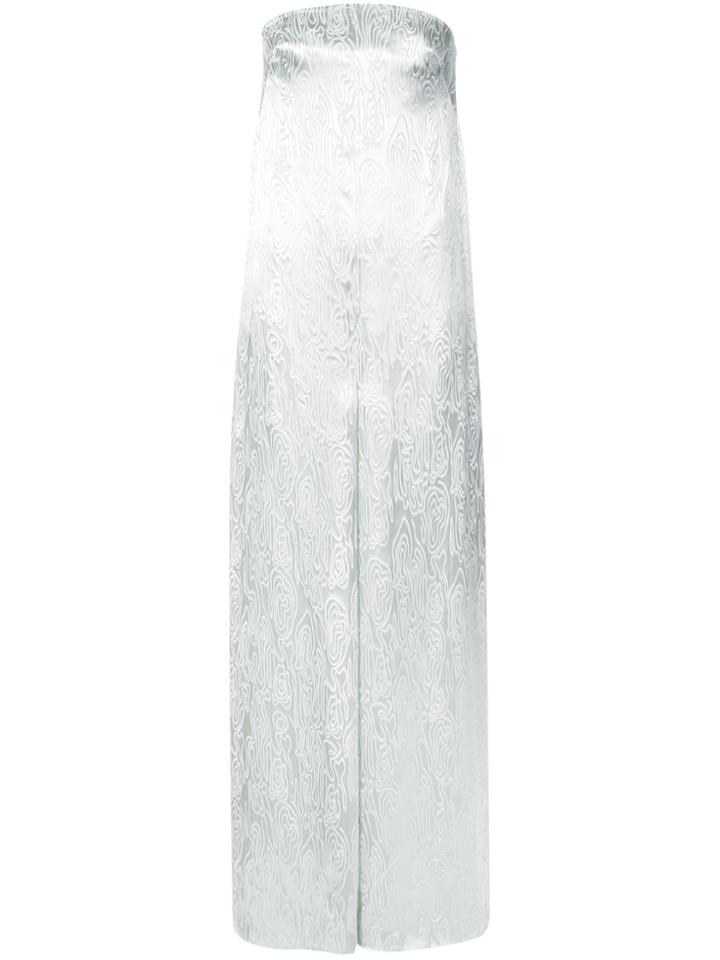 Marina Moscone Woodgrain Satin Devore Jumpsuit - Metallic
