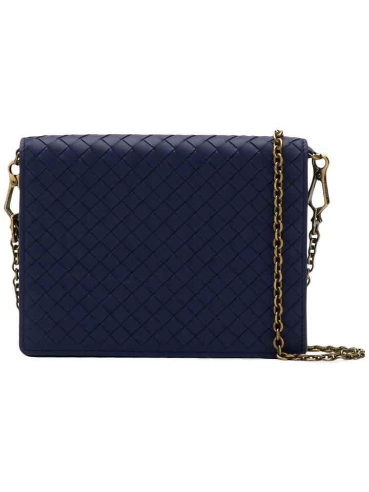 Bottega Veneta Intrecciato Chain Wallet - Blue