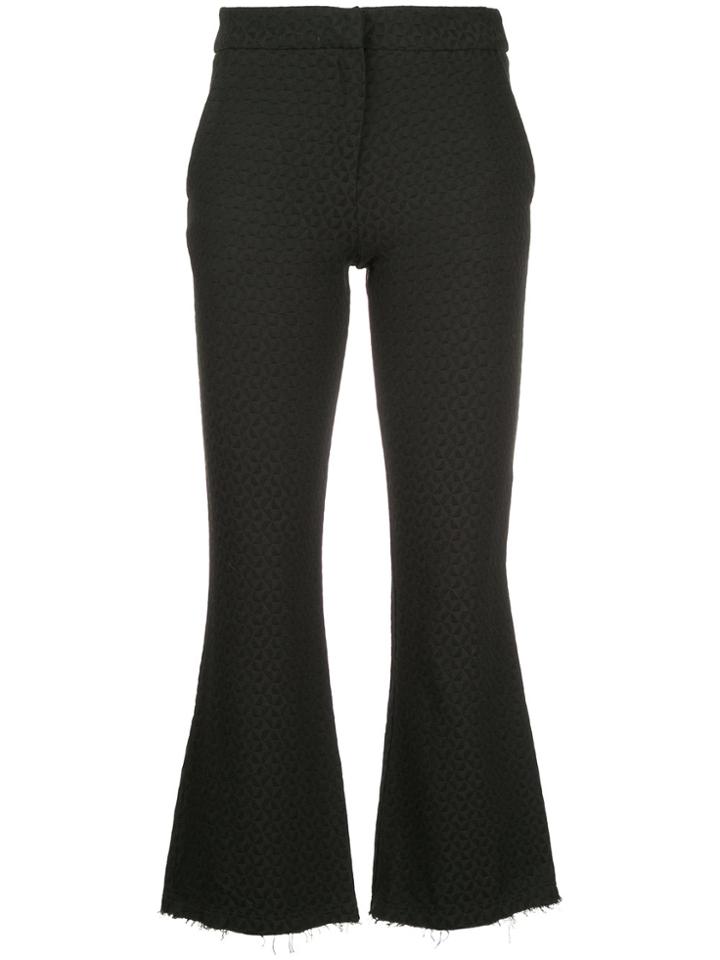 Taylor Cropped Flared Trousers - Black